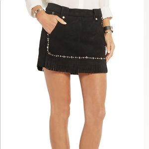 NWT Maje Jacob Black Fringed Studded Skirt
